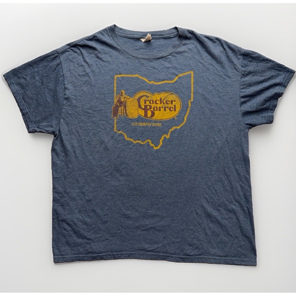 Vintage Cracker Barrel Ohio T Shirt XL Country Store Nostalgia Y2K Distressed